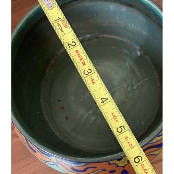 Vtg 1924 Gouda Holland "Beek" Signed Handpainted Pottery Bowl Planter 7" x 3.5" - Picture 7 of 10